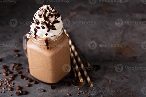 Chocolate frappe coffee with whipped cream 15761944 Stock Photo at Vecteezy