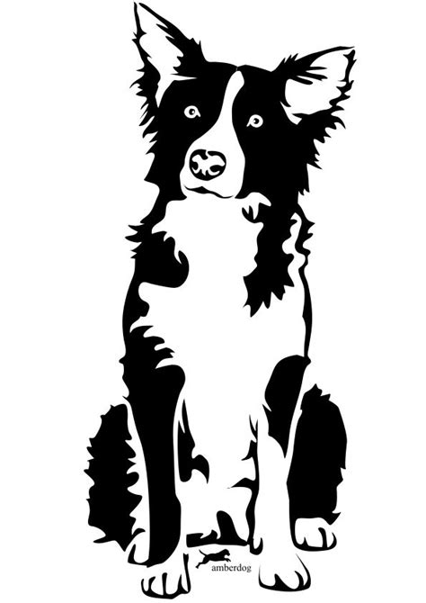 Border Collie Line Art Clip Art Library Dog Stencil Animal Stencil