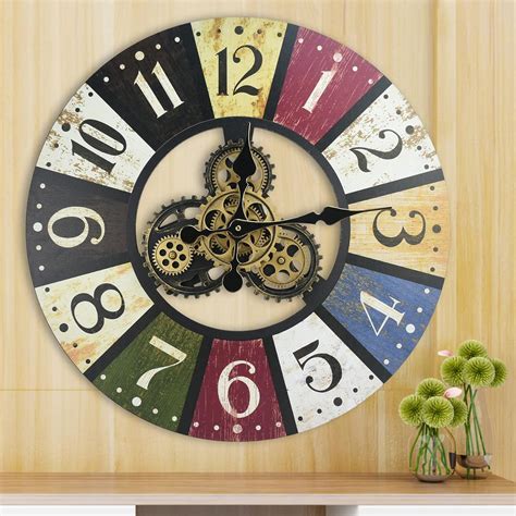 Buy Toktekk Inch Wooden Large Decorative Wall Clock With Real Moving