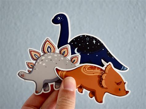 Cute Dinosaur Vinyl Stickers Matte, Weatherproof and Waterproof ...