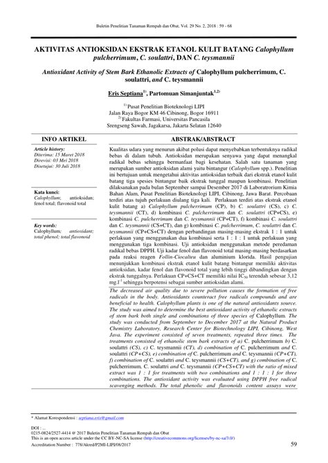 Pdf Antioxidant Activity Of Stem Bark Ethanolic Extracts Of