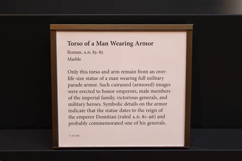 Torso Of A Man Wearing Armor Getty Villa Museum Los Angel Flickr