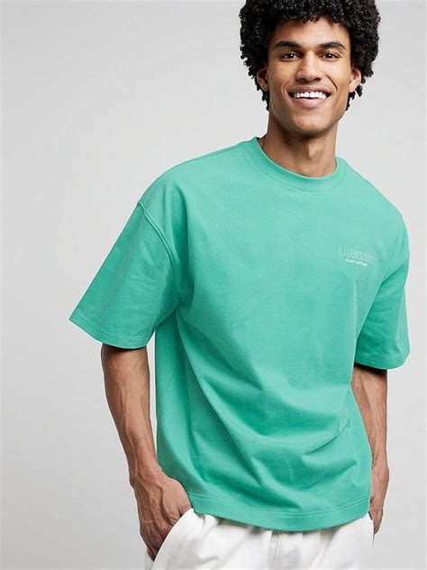 River Island Short Sleeve Oversized Fit Luminis T Shirt Green Very