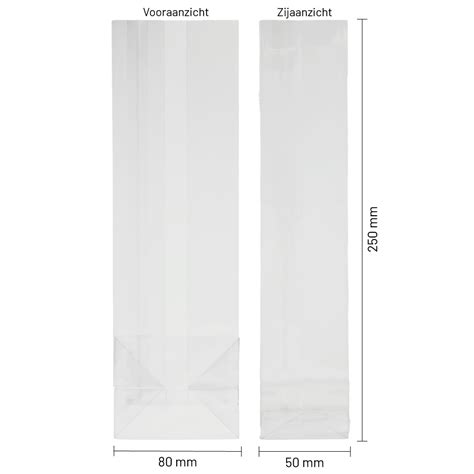 Blokbodemzakjes 80 50 X 250 Mm Transparant 100 Stuks