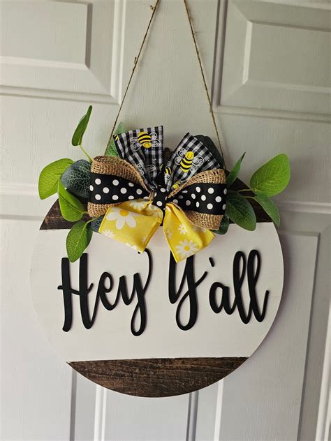 Hey Ya Ll Door Hanger Etsy