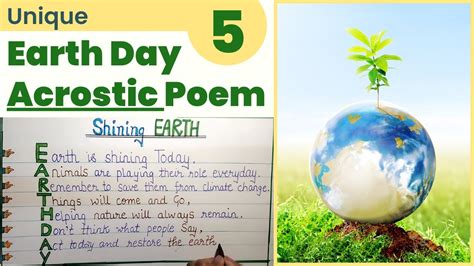 Earth Day Acrostic Poem 5 Unique Acrostic Poems About Earth Day Youtube