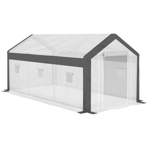 Outsunny 20 X 10 X 9 Large Walk In Greenhouse With Roll Up Door 8