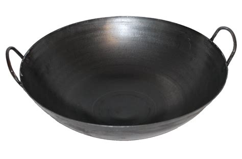 Wok Pan 40 cm Ø 16 Inch Round Bottom Carbon Steel 2 Henkel China