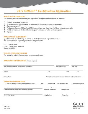 Fillable Online Cns Cp Certification Application Fax Email Print