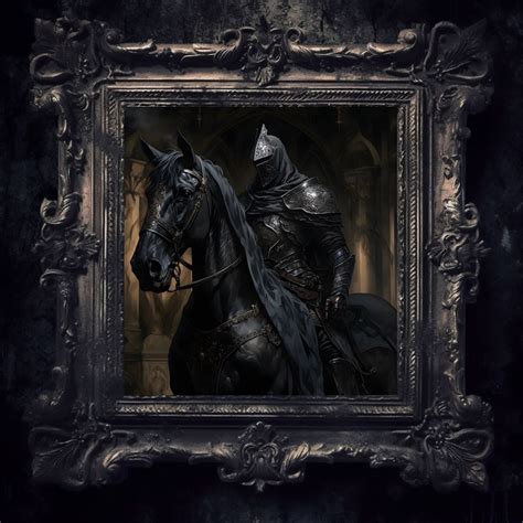 Gothic Knight on Horseback Digital Art Lovecraftian Elegance Instant Download - Etsy