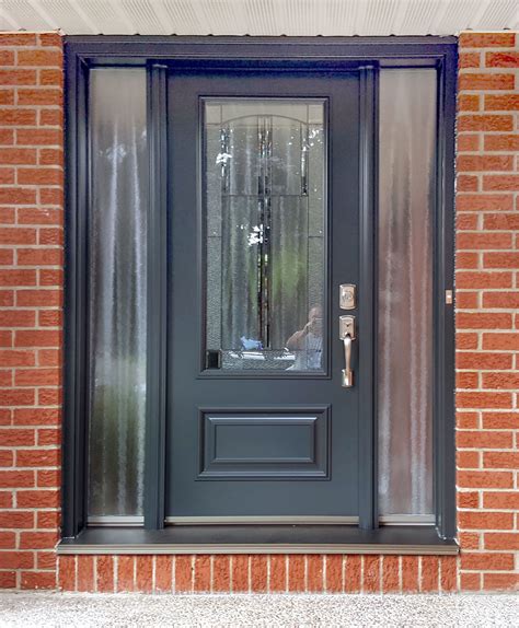 Iron Ore Colour Front Door With Solstice Glass Insert And Custom