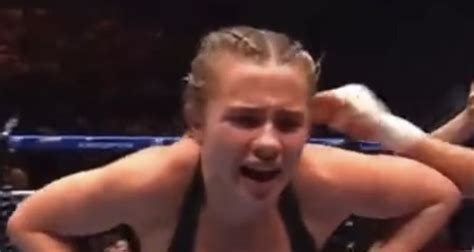 Female Boxer Flashes After Win Video