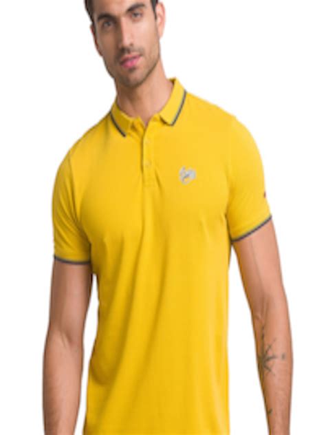 Buy Being Human Men Yellow Solid Polo Collar T Shirt Tshirts For Men 19876630 Myntra