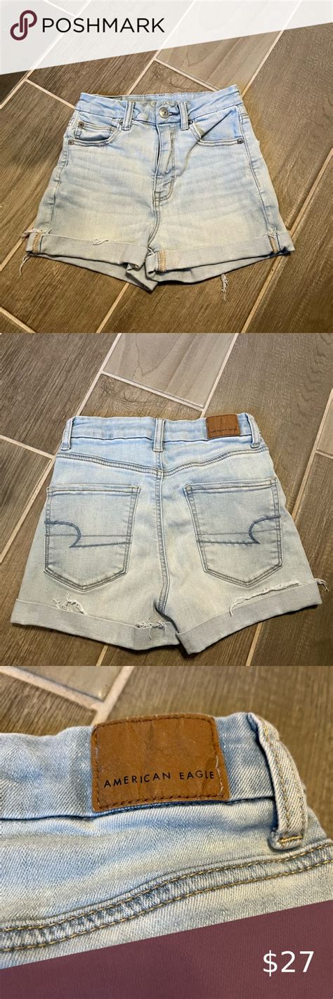 American Eagle Curvy Hi Rise Shortie Jean Shorts Size American