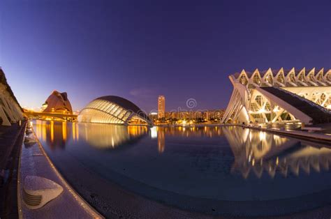 City of the Arts and the Sciences in the Night Editorial Stock Image ...