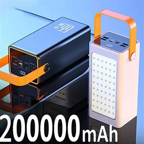 Power Bank 200000 mAh Высокая емкость 66 Вт Быстрое зарядное устройство ...