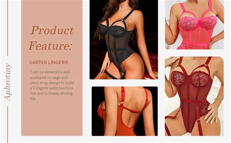 One Piece Bodysuit Lingerie For Women Valentine S Day Sexy Lace Teddy Mesh Corset Bustier