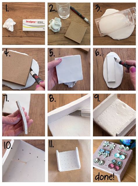 Easy Tutorial To Make A Clay Stud Earring Holder For Maximum Jewelry