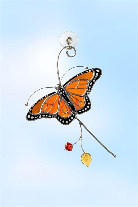 Monarch Butterfly Stained Glass Suncatcher New Job T Custom Etsy