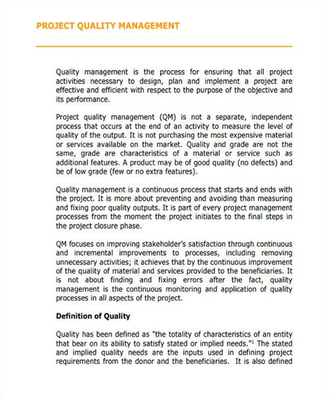 Quality Management - 17+ Examples, Format, Benefits, Pdf