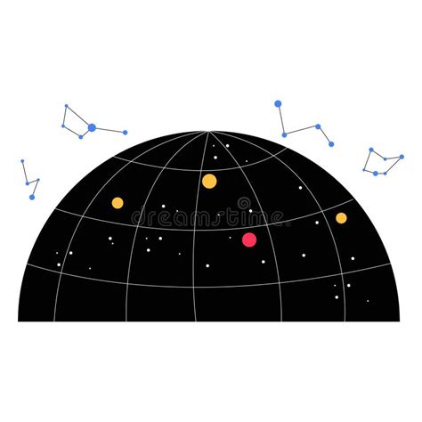 celestial sphere  constellations  star map  flat vector