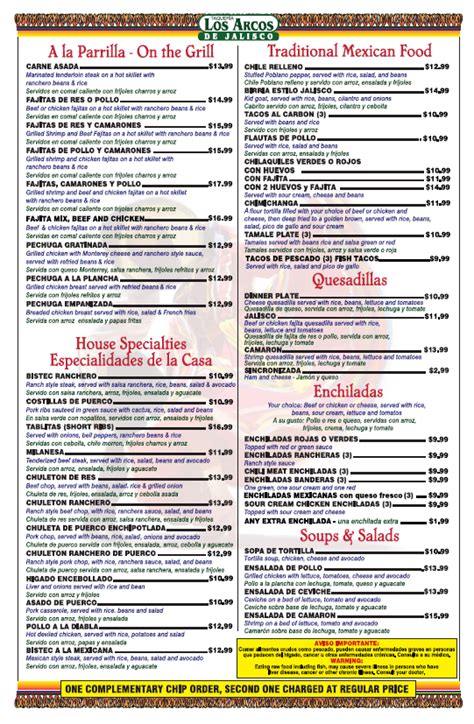 Los Arcos De Jalisco Full Menu