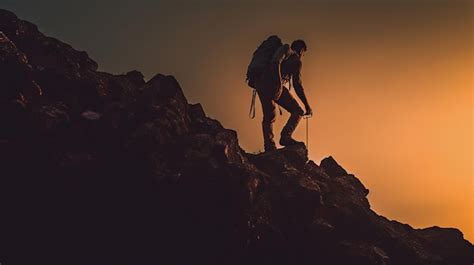 Premium Ai Image Mountaineering Adventure