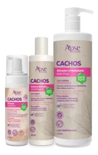 Kit Apse Finalizadores Mousse Ativador L E Gelatina Cachos Frete Gr Tis