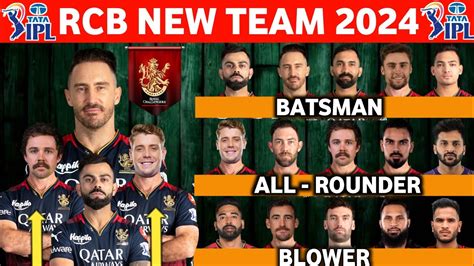 Ipl Royal Challengers Bangalore Full Squad Rcb New Squad