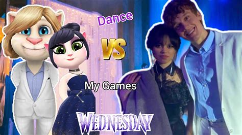 Wednesday Addams And Tyler Galpin ️😍 Dance ♥️ Cosplay 🥳 Makeover 🥰 My Talking Angela 2 And Tom