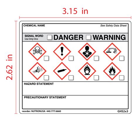 Ghs Labels 5 0 X 6 0