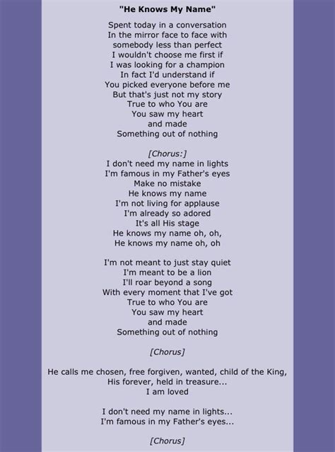 He knows my name by Francesca Battistelli | Christian music lyrics, Francesca battistelli ...