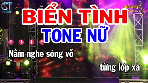 Karaoke Biển Tình Tone Nữ C Nhạc Sống Mới Karaoke Tuấn Kiệt YouTube