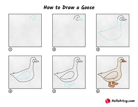 How To Draw A Goose Helloartsy