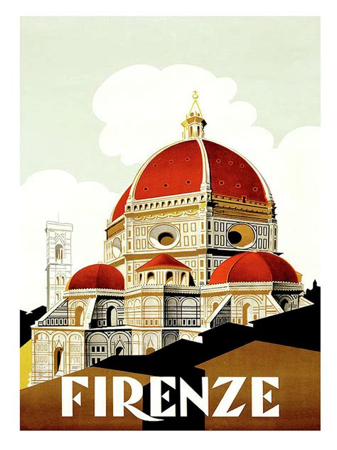 Florence Italy Vintage Travel Poster Painting By Long Shot Fine Art