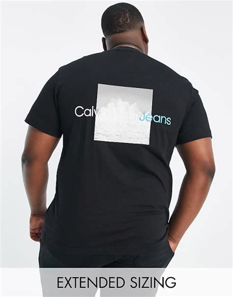 Calvin Klein Jeans Big And Tall Splash Back Graphic T Shirt In Black Asos