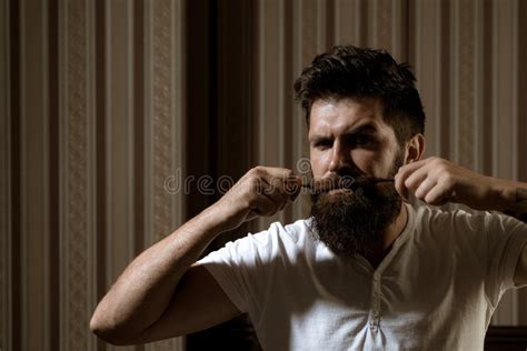 Homem Bigode Longo Homem Barbudo Bigode Barbudo Gay Conceito