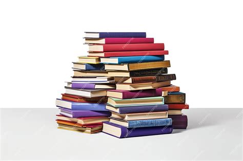 Premium Photo A Book Pile Close Up On A Table Front View Pile Book