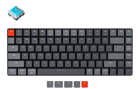 Keychron K Low Profile Hot Swap Optical RGB Blue Switch Keyboard Gray Veli Store