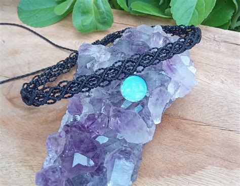 Colar Choker Opalina Pedra Da Lua Macram Elo