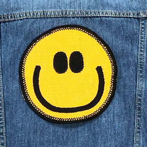 Smiley Face Patch Patches Iron On Sew On Etsy