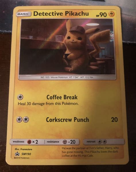 Detective Pikachu Holo Nm Promo Sm190 Pokemon Tcg Values Mavin