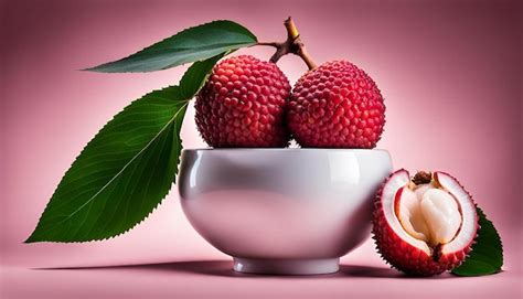 Premium Photo Lychee With Leaf Isolated On Alpha Layer