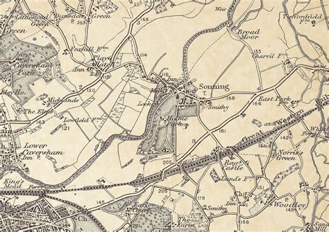 Old Map Of The Environs Of Reading Berkshire 1898 Etsy Ireland