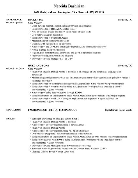 Case Worker Resume Samples Velvet Jobs