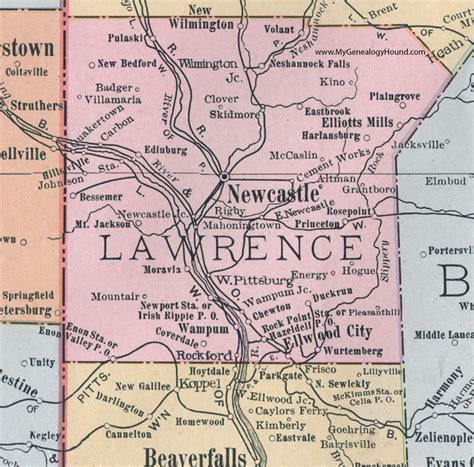 Lawrence County Pennsylvania 1911 Map By Rand Mcnally New Castle Pa