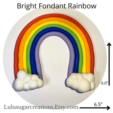 Bright Fondant Rainbow Rainbow Cake Topper Unicorn Cake Etsy