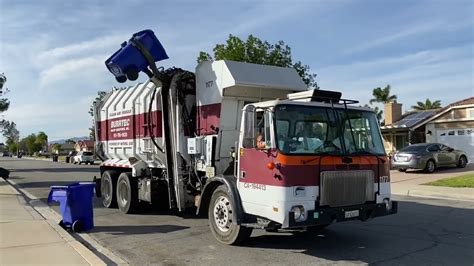 Burrtec Waste Garbage Truck In Action Youtube