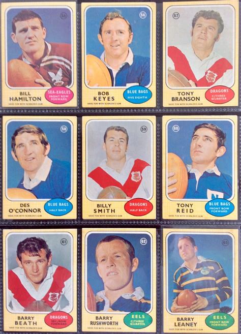 Scanlens 1970 Rugby League Card Full Set 6666 Exnrmimt Nrl Footy Card