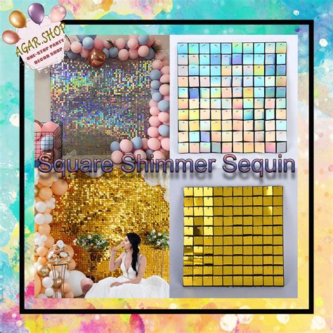 Agar Shop Square Shimmer Sequin Cm Wall Panel Backdrop Sparkle